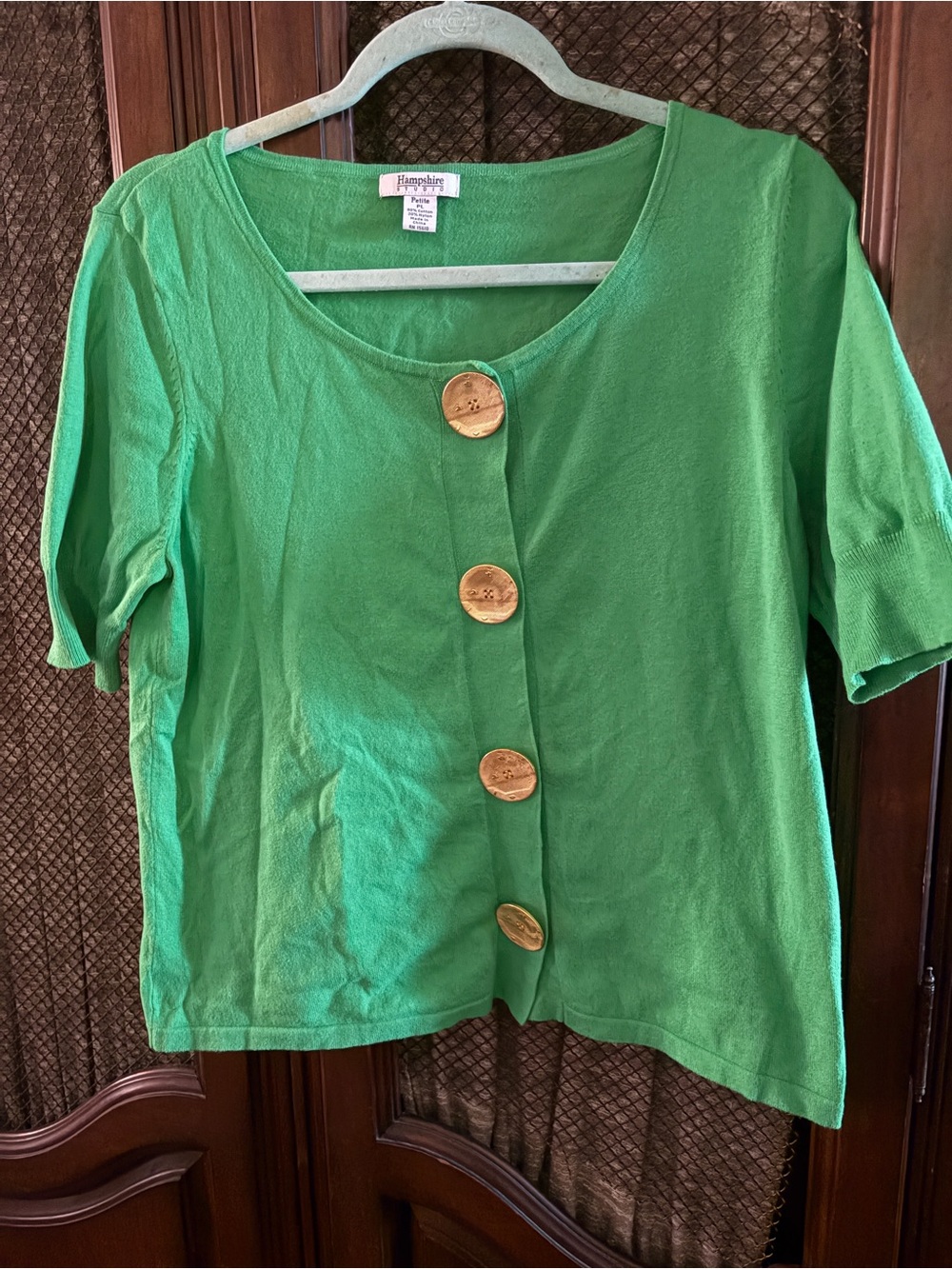 Hampshire Collection Green Button-Front Top